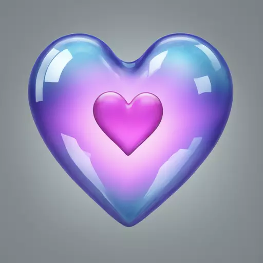 3d glass heart emoji