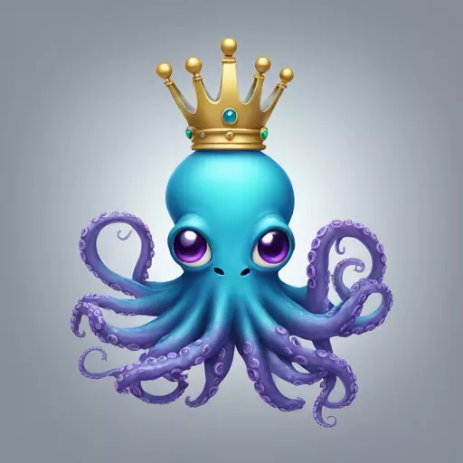 alien octopus with crown emoji