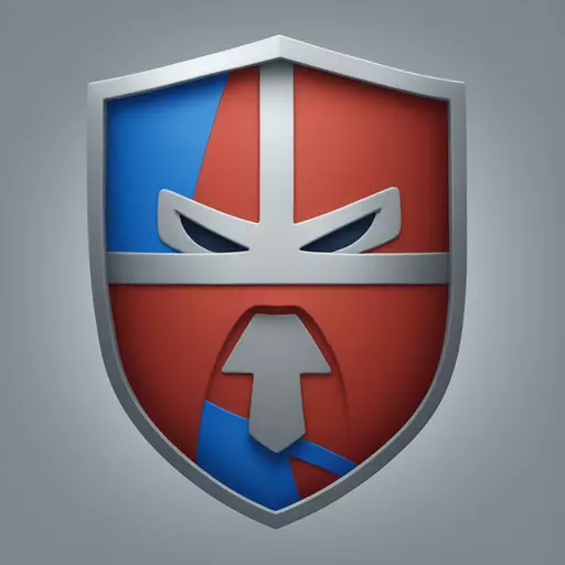 Makes a red and blue shield emoji