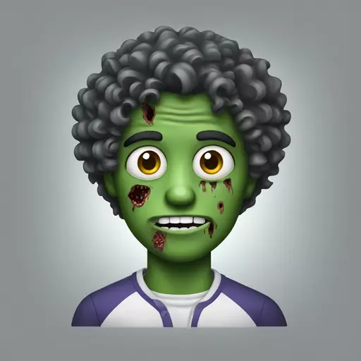 make a zombie emoji on iPhone with wavy/curly hair emoji