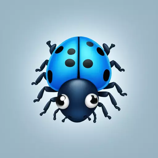 a blue ladybug emoji