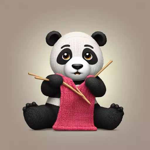 panda knitting emoji