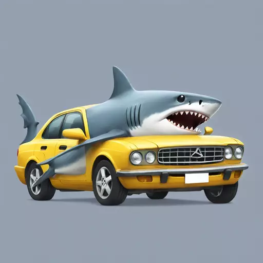 shark getting hit by car emoji