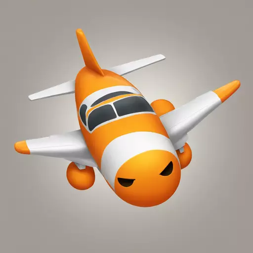 Orange taking off emoji