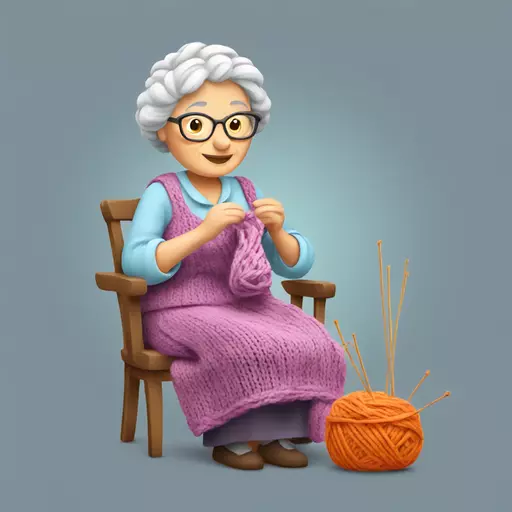 granny knitting emoji