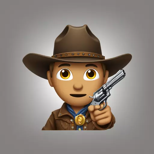The cowboy points a gun at you emoji