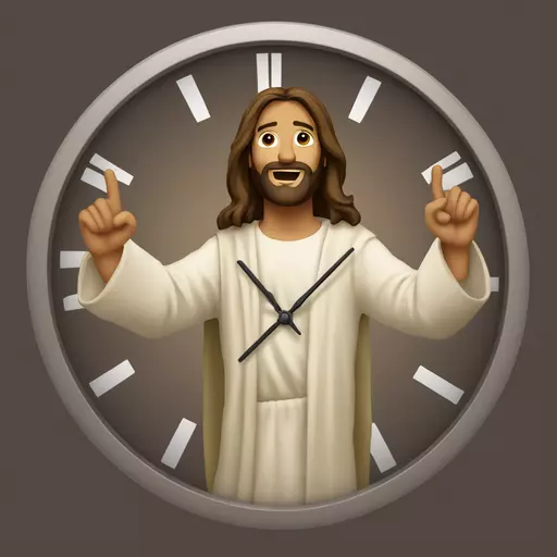 Jesus doing the clock it motion from tik tok emoji