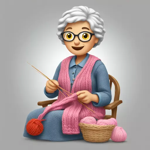 granny knitting emoji
