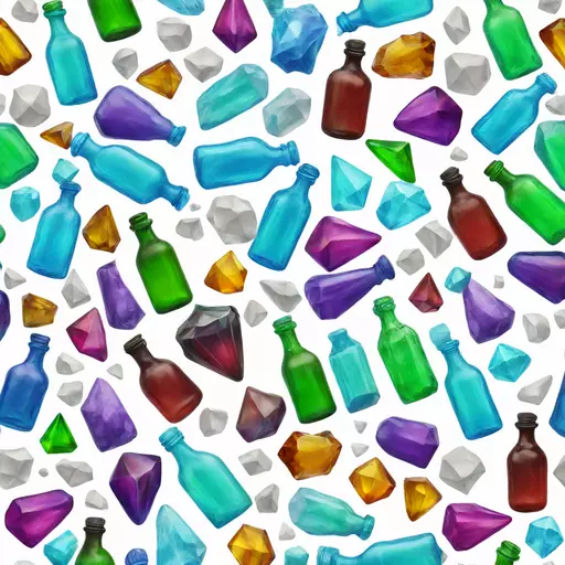 bottle and gem on white emoji