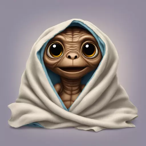 E.T. wrapped in a blanket emoji