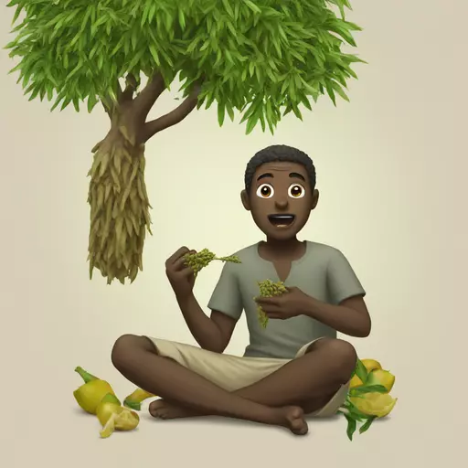 He eats the qat tree emoji