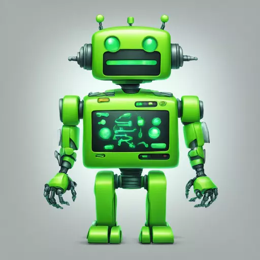 Neon Green Robot Machine  emoji