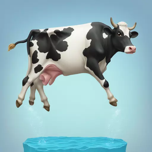 cow diving emoji