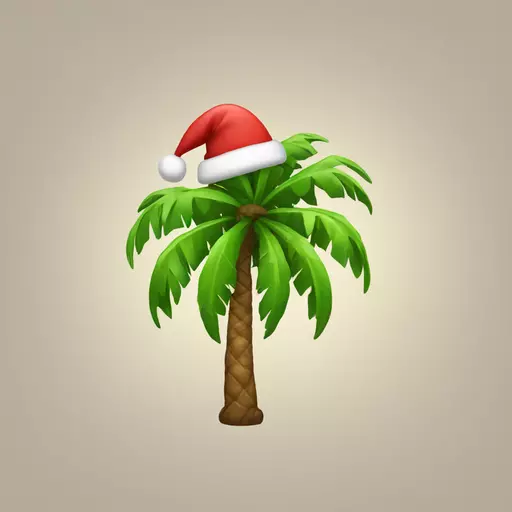 santa palm tree emoji