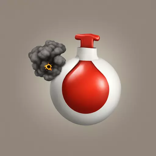 red letter with a picture of a bomb emoji