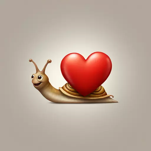 Snail with a big red heart emoji