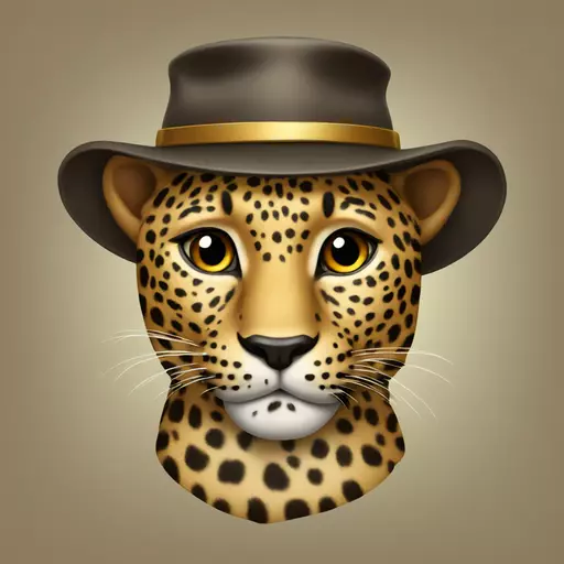 leopard with hat emoji