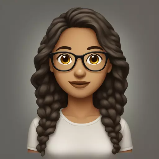 beautiful girl dark brown hair glasses olive skin emoji