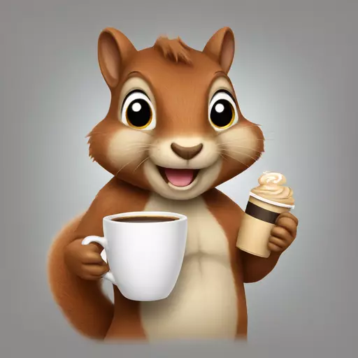squirrel holding a coffee cup emoji