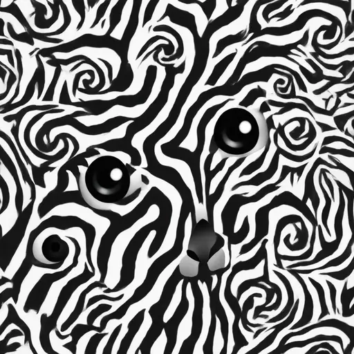 🦓🦉 black and white swirl zebra owl emoji