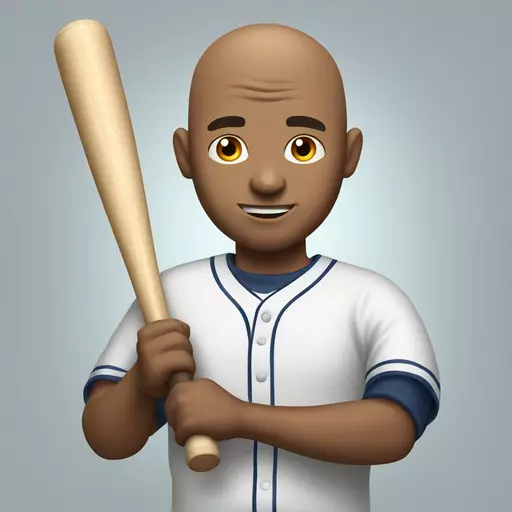 Bald man with baseball bat emoji
