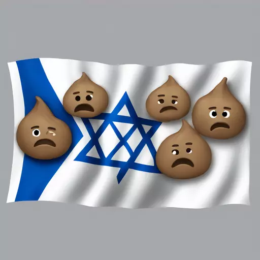 Men poop on Israeli flag emoji