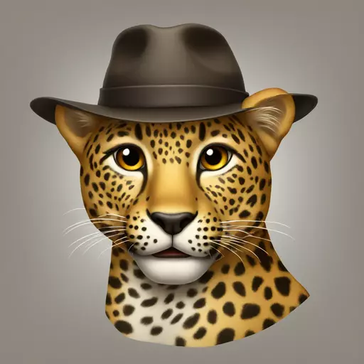 leopard with hat emoji