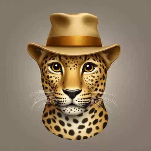 leopard with hat emoji