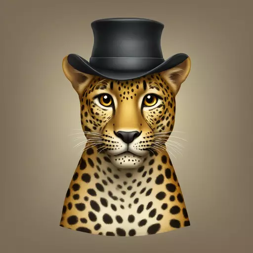 leopard with hat emoji
