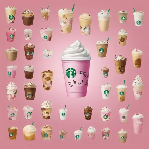 Starbucks mix hello kitty emoji