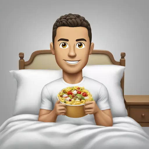 Cristiano Ronaldo  He eats in bed  emoji