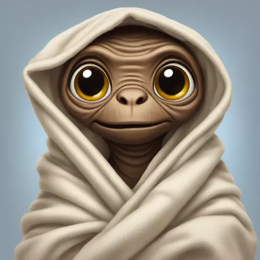 E.T. wrapped in a blanket emoji