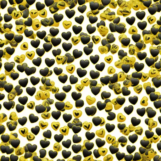 Generate a black and yellow heart with gradient emoji