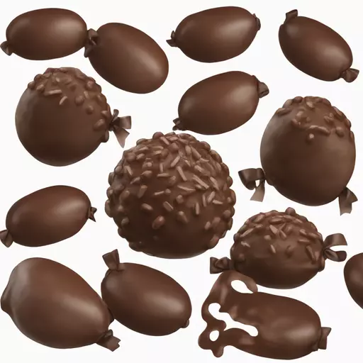 Chokladboll i mitten av en fralla som är delad i två emoji