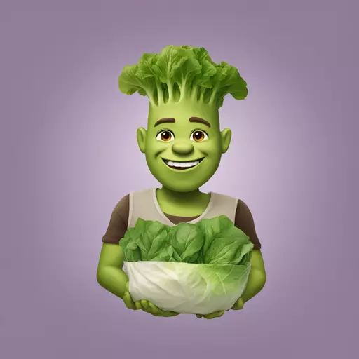 starstruck shrek holding lettuce emoji
