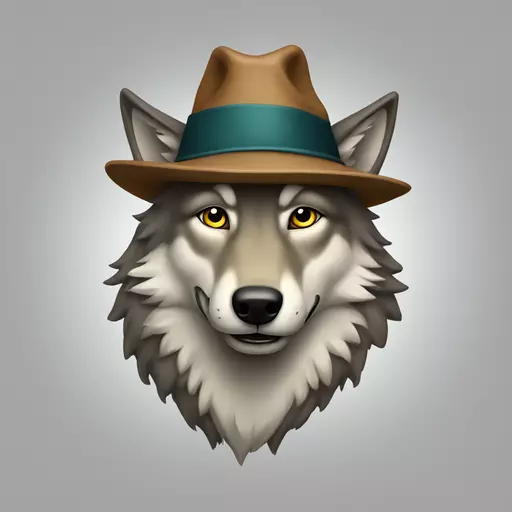 wolf with hat emoji