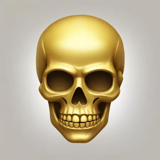 Cool golden skull emoji