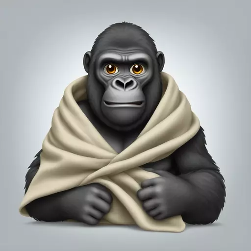 Gorilla holding a blanket emoji