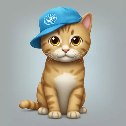un gato con gorro emoji