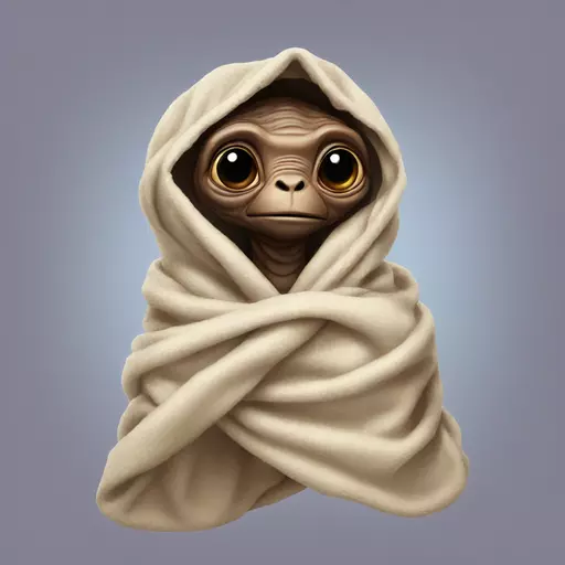 E.T. wrapped in a blanket emoji