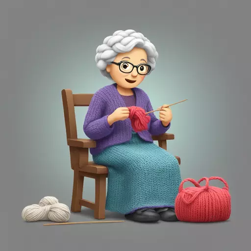 granny knitting emoji