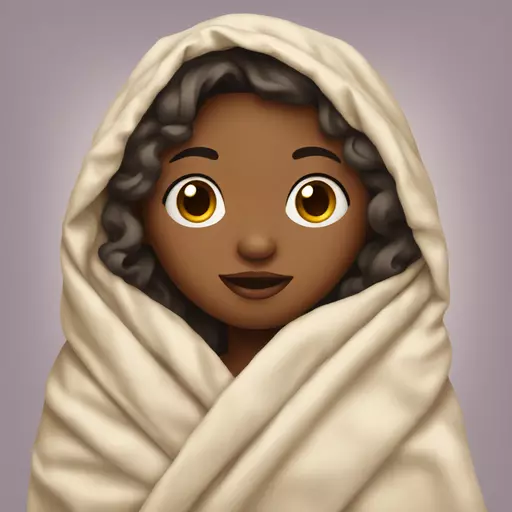 a girl wrapped in a blanket emoji
