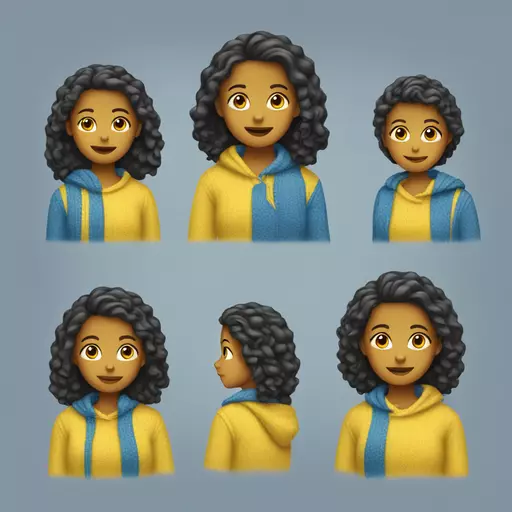girl in blue and yellow sweater emoji