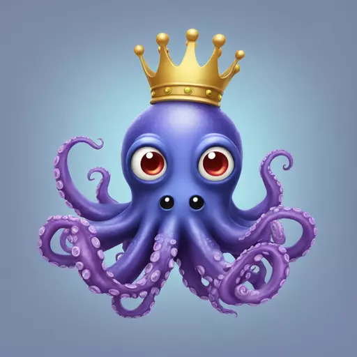 alien octopus with crown emoji