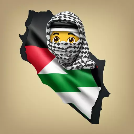 Palestinian keffiyeh  in map emoji