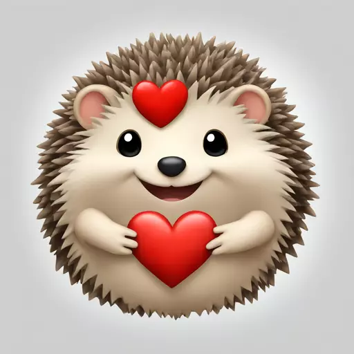 hedgehog sending a heart emoji