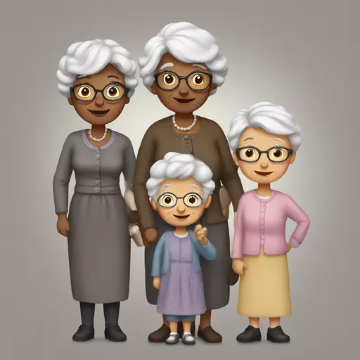 granny with family emoji