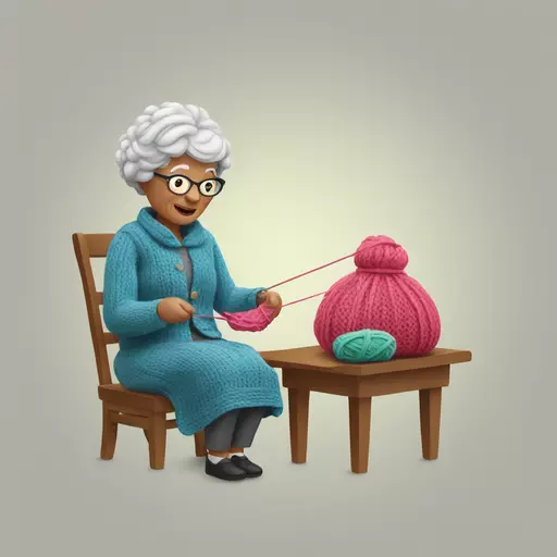 granny knitting emoji