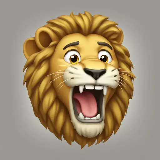crying lion emoji