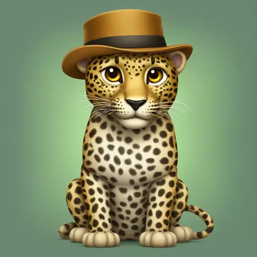 leopard with hat emoji